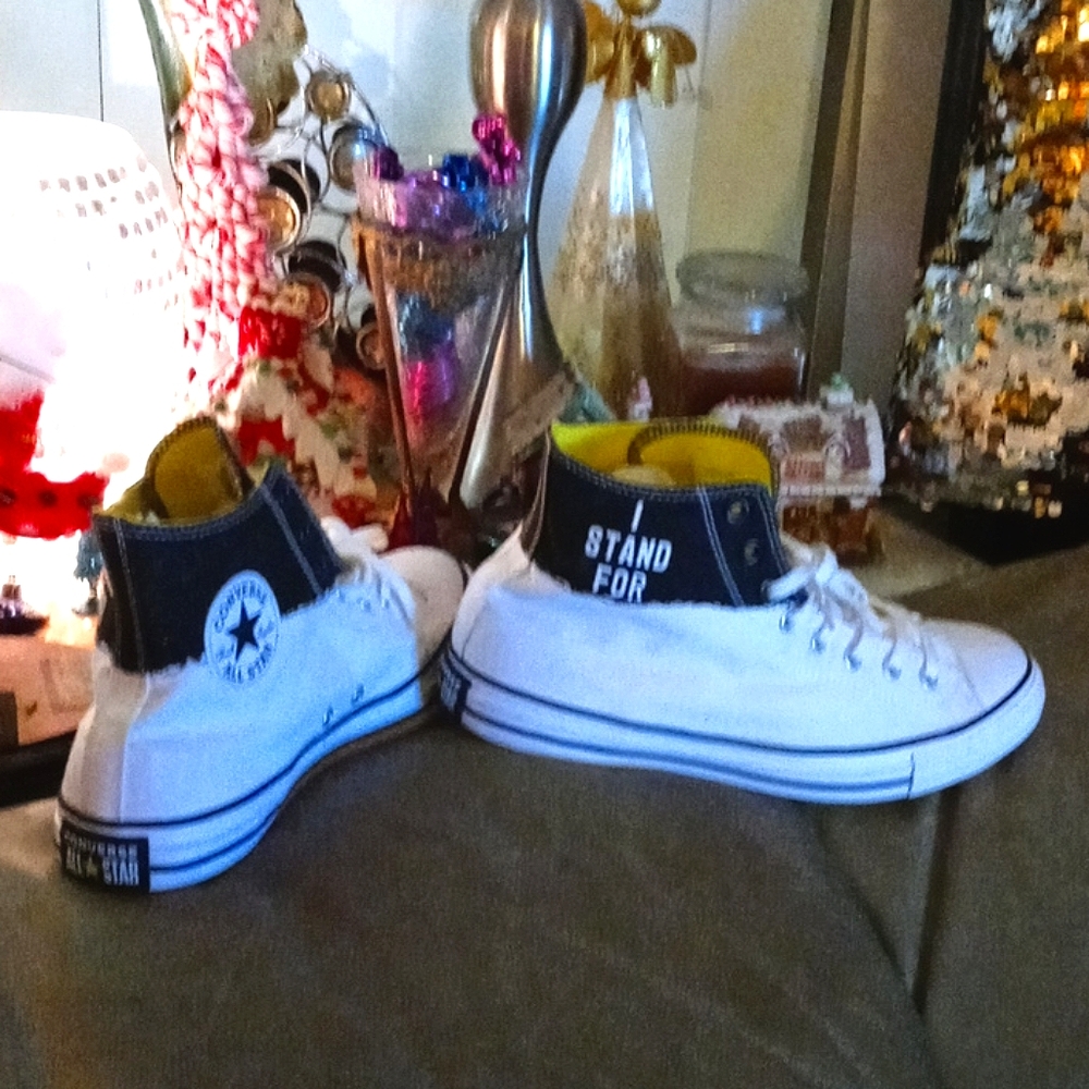 Converse "I Stand For" All Star White Sneakers